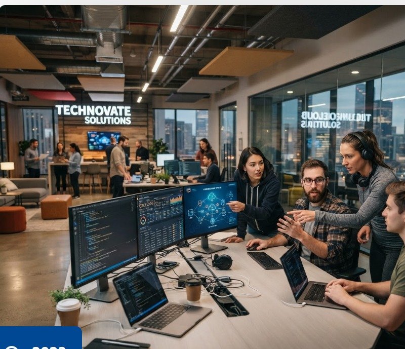 DMI technology team working in an office
